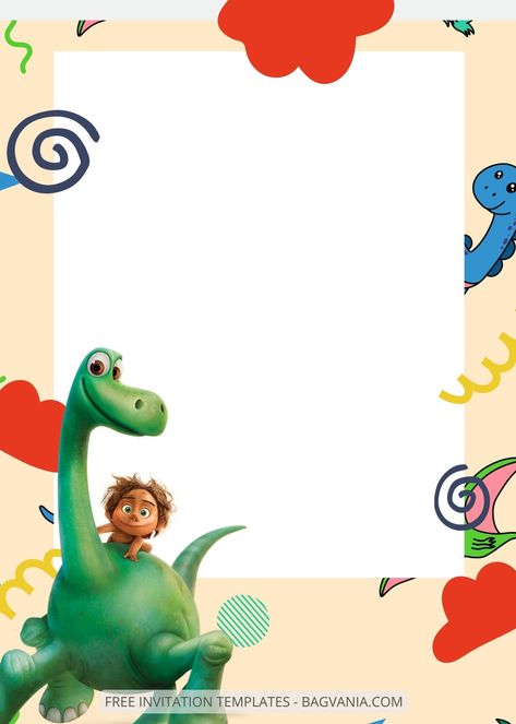 Dinosaur Party Games, Prehistoric Party, Dinosaur Dig, Template Menu, Good Dinosaur, Dinosaur Invitations, Disney Invitations, Birthday Disney, The Good Dinosaur