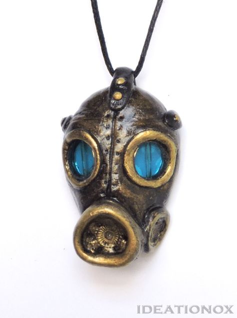 Studio Ghibli Totoro, Ghibli Totoro, Clay Accessories, Weeping Angel, Spooky Stuff, Mask Necklace, Metal Head, Leather Art, Gas Mask