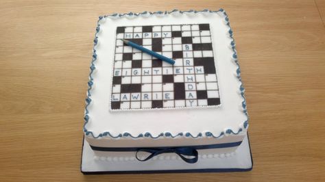 Crossword Cake, Suduko Puzzle, 80th Birthday Cake, Mums Birthday, 80 Birthday Cake, Surprise Cake, Moms Birthday, Awesome Cakes, Mum Birthday