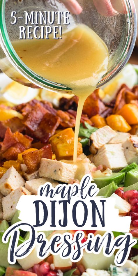 Fall Harvest Salad With Maple Mustard Vinaigrette, Honey Mustard Apple Cider Dressing, Sweet Dijon Vinaigrette Dressing, Autumn Salad With Maple Dressing, Maple Apple Cider Vinegar Dressing, Apple Cider Maple Vinaigrette, Apple Dijon Vinaigrette, Salad Dressing With Maple Syrup, Fall Vinaigrette Dressing