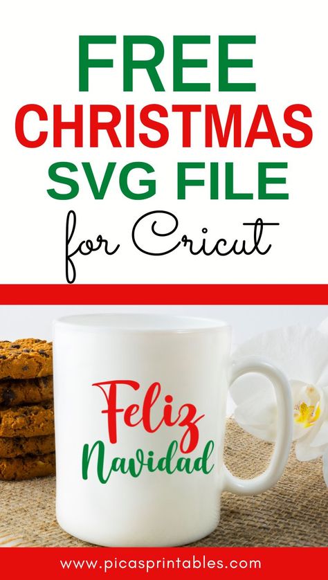 Free Feliz Navidad SVG file for Cricut. With this Free Christmas coffee mug SVG, you can make a hot chocolate mug for your loved ones. Learn how to make your own DIY Christmas mug with your Cricut in my step-by-step tutorial! Christmas Mug Svg Free, Diy Christmas Mugs, Coffee Mug Svg, Easy Handmade Gifts, Mug Svg, Fun Christmas Games, Christmas Games For Family, Christmas Craft Projects, Cricut Christmas