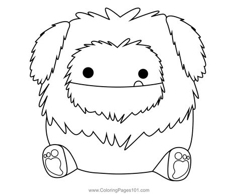 Bigfoot Squishmallows Coloring Page Yeti Coloring Page, Bigfoot Coloring Pages, Squishmellow Coloring Page, Squishmallows Coloring Pages, Bigfoot Drawing, Squish Mallow, Race Car Coloring Pages, Harry Potter Coloring Pages, Harry Potter Colors