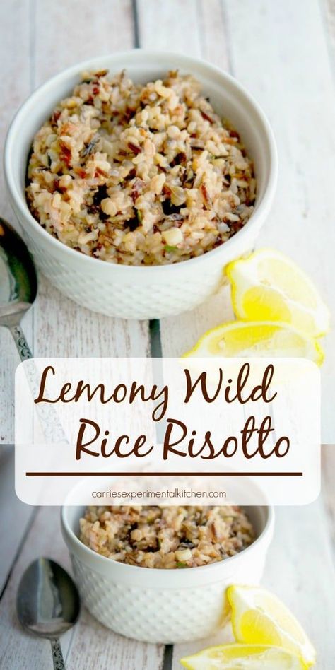 Rice Risotto, Wild Rice Recipes, Side Dishes For Chicken, Vegetable Side Dishes Recipes, Wild Rice Soup, Risotto Recipes, Crinkle Cookies, Wild Rice, Lemon Recipes