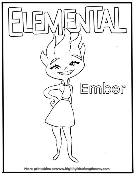 printable coloring pages elemental pixar disney ember and wade Elemental Movie Coloring Pages, Disney Elemental Birthday Party, Elemental Coloring Pages, Disney Elemental Art, Elemental Drawing Disney, Elemental Movie Drawing, Elemental Cartoon, Disney Coloring Pages Printables Free, Elemental Drawing