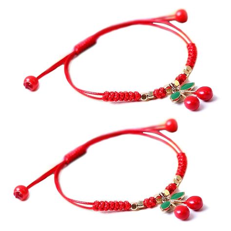 Couple Best Friends, Bracelets Sets, Fruit Strawberry, Protection Jewelry, Red Rope, Congratulations Gift, Business Gift, Crafts Jewelry, Business Partner