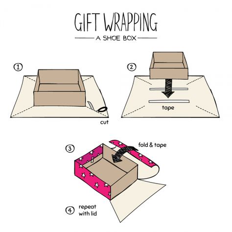 How-To-Gift-Wrap-A-Shoe-Box How To Wrap A Shoe Box With Lid, Decorate Shoe Box For Valentines, Shoe Box Present Ideas, Diy Shoe Box Gift, How To Wrap Shoe Boxes, Gift Wrap Shoe Box, How To Decorate A Shoe Box Ideas, Decorate Boxes Ideas Gift, Decorate Shoe Box Diy