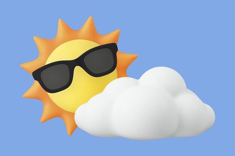 3d Minimal, Sun Emoji, 3d Sun, Cloud Cartoon, Funny Sun, Food Business Card, Cartoon Summer, Ios Themes, Flower Png Images