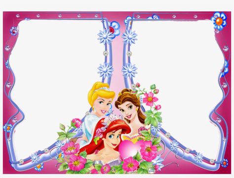 5 Disney Princess, Multi Photo Frame, Princess Frame, Metaverse Art, Disney Princess Babies, Disney Background, Baby Frame, Frame Png, Multi Photo