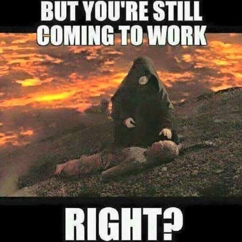 But you're still coming to work, right? Poetic Quotes, Star Wars Meme, Buyer Persona, Funny Star Wars Memes, Military Memes, Workplace Humor, Ben Solo, Star Wars Jokes, Humor Inappropriate