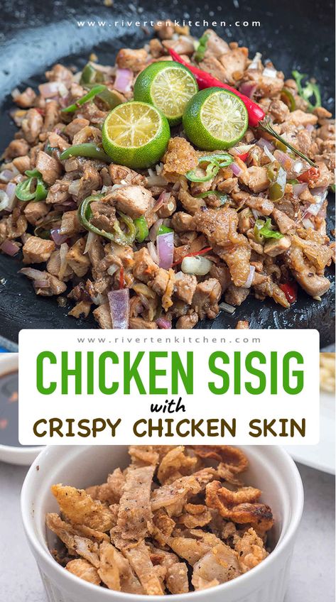 Chicken Sisig Recipe, Chicken Skin Recipes, Filipino Chicken Thigh Recipes, Zippys Korean Chicken Recipe, Chicken Thigh Filipino Recipe, Phillipino Recipes, Sisig Recipe Philippines, Chicken Inasal Recipe Filipino Food, Chicken Sisig Recipe Filipino Food