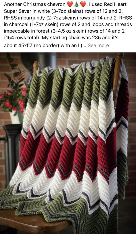 Christmas Chevron Crochet Blanket, Crochet Borders For Chevron Blankets, Burgundy Crochet Blanket, Chevron Blankets, Crochet Ripple Afghan Pattern, Chevron Crochet Blanket Pattern, Crochet Blanket Colors, Chevron Crochet Patterns, Crochet Ripple Afghan