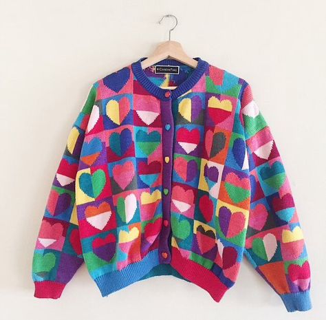 Circus Vintage, Maximalist Fashion, Not My Circus, Heart Cardigan, Artsy Outfit, Heart Sweater, Instagram S, Good Heart, Vintage Color