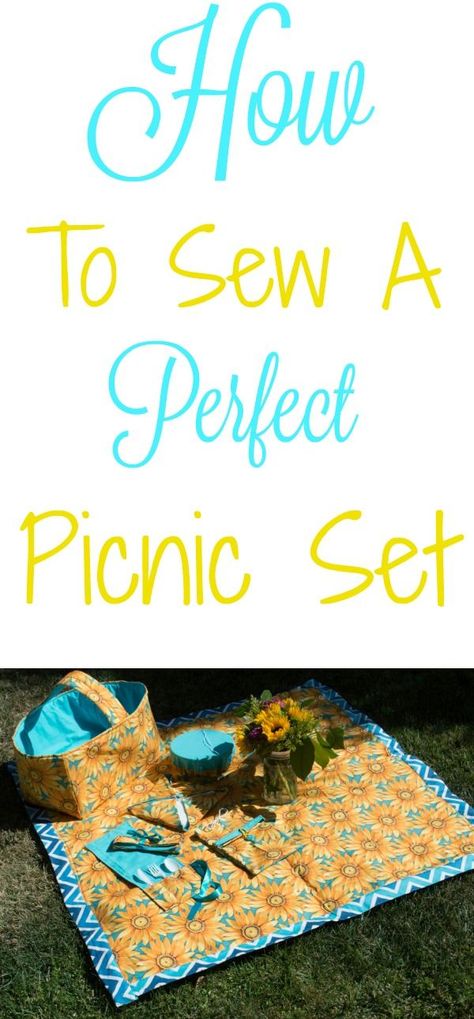 Picnic Basket Set, Holiday Hand Towels, Beginner Sewing Projects Easy, Picnic Set, Perfect Picnic, Leftover Fabric, Sewing Skills, Sewing Projects For Beginners, A Picnic