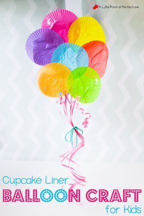 Adorable Cupcake Liner Balloon Craft for Kids Ballon Crafts, Preschool Circus, Carnival Activities, Cupcake Liner Crafts, Balloon Craft, Bunch Of Balloons, Carnival Crafts, Circus Crafts, Fireworks Craft