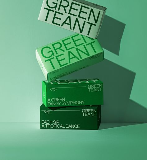 Green Teant – Packaging Of The World Bright Green Branding, Monochromatic Packaging, Green Packaging Design, Eco Packaging Design, Green Packaging, Green Branding, Organic Packaging, Tea Health, Green Cosmetics