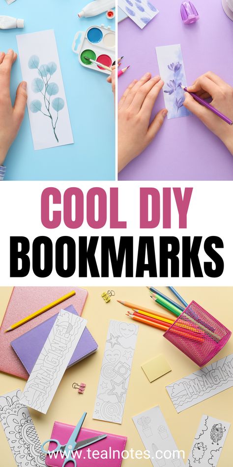 Craft your own cool DIY bookmarks with these unique ideas! From washi tape designs to twig frames, discover creative ways to personalize your reading experience. Make your bookmarks as simple or elaborate as you like, and add a touch of style to your books. Bookmark Crafts For Kids, Easy Bookmarks, Bookmarks Kids Craft, Homemade Bookmarks, Different Lettering, Creative Bookmarks, Bookmark Craft, Personalized Bookmarks, Unique Bookmark