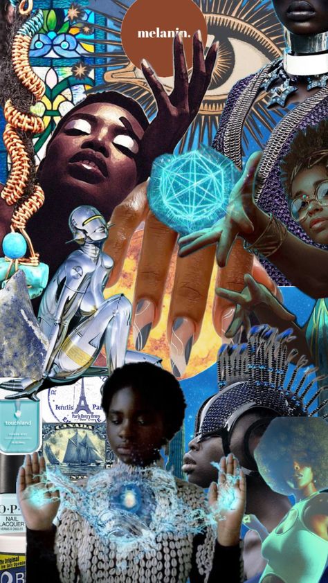 #afrofuturism #blueaesthetic #blue Afrofuturism Aesthetic, Afro Style, Blue Aesthetic, Collage, Blue, Black, Art