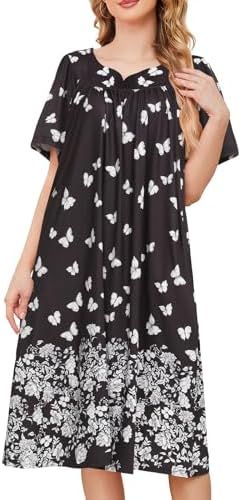 UDFORSK House Dresses for Women with Pockets Moo Moo Nightgown Short Sleeve Mumu Dress Lounge Dress S-3XL Nightgown Short, House Dresses, Moo Moo, Mumu Dress, Lounge Dress, Clothes Women, House Dress, Nightgowns, Luxury Store