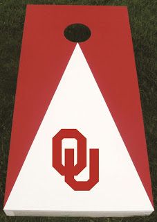 Oklahoma Sooners Cornhole #HTCRedOne Ou Cornhole Boards, Game Crafts, Oklahoma University, Oklahoma Sooners Football, Cornhole Boards Designs, Corn Hole Boards, Santa Wish List, Cornhole Designs, Ou Sooners