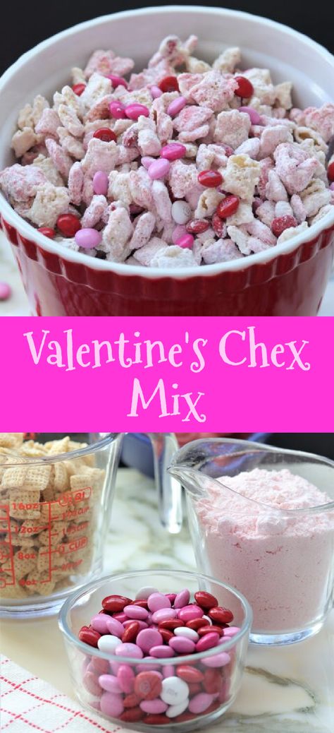 White Chocolate Chex Mix For Valentine’s Day, Pink Chex Mix Recipes, Valentines Chex Mix Recipes, Valentine Trail Mix Ideas, Avocado Desserts, White Chocolate Chex Mix, Christmas Strawberry, White Almond Bark, Avocado Dessert