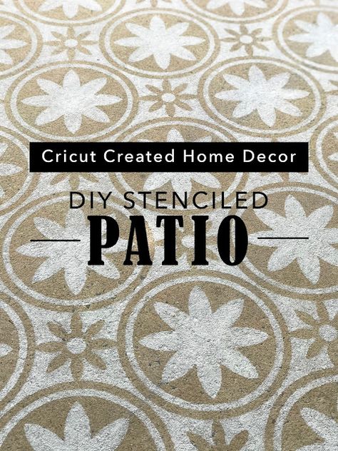 Folk Art Stencil, Stenciled Patio, Stencil Concrete, Something White, Concrete Sealer, Anniversary Sign, Tile Stencil, Old Towels, Concrete Color