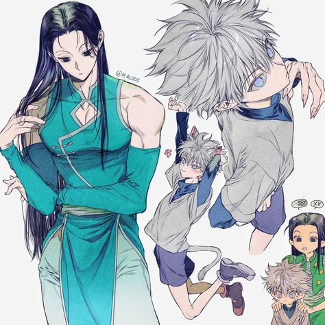 Hxh Art, Hisoka X Illumi, Zoldyck Family, Kagehina Cute, Illumi Zoldyck, Killua Zoldyck, 캐릭터 드로잉, Hunter Anime, Digital Art Anime