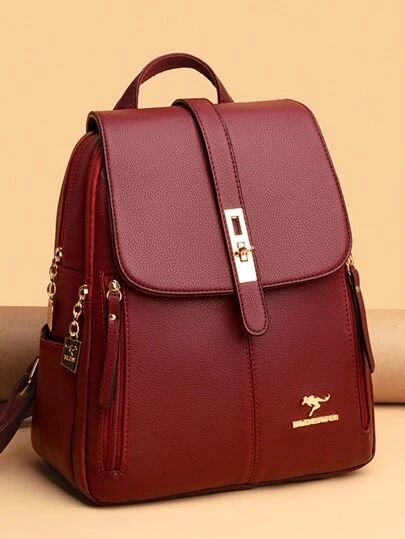 Leather laptop backpack