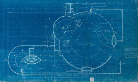 Gallery of Frank Lloyd Wright's Early Blueprints of the Guggenheim Reveal Design Ideas That Didn't Make It - 4 Museum Blueprint, Frank Lloyd Wright Guggenheim, Frank Lloyd Wright Buildings, Shop Drawing, Museums In Nyc, New York Buildings, Frank Lloyd Wright Design, Glass Elevator, New York Museums