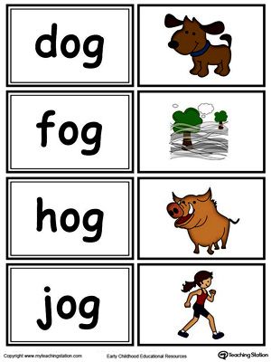 Use these printable matching words game to create a fun learning environment your child will love.  These can be used in a game of concentration, or for single player file folder games. Og Words, Word Families Printables, Color Worksheet, Word Sort, Cvc Words Kindergarten, English Worksheets For Kindergarten, Word Family Worksheets, Three Letter Words, Cvc Word Families