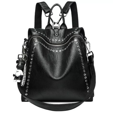 Black Genuine Leather Rivet Backpack sold by ilovemybag. Shop more products from ilovemybag on Storenvy, the home of independent small businesses all over the world. Fashion Teenage Girls, Leather Rivets, Women's Backpack, Women Leather Backpack, Teenage Girls, Sierra Leone, Backpack Purse, Black Backpack, Luxury Women