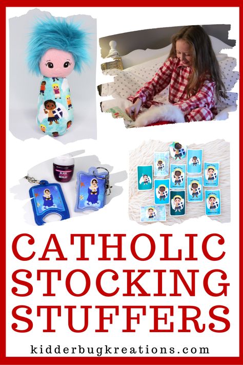 Find fun and useful Catholic stocking stuffers sure to please young and old. Swaddle dolls make great stocking stuffers for girls. Catholic stickers are fun stocking gift ideas for kids. Catholic hand sanitizer cases are perfect stocking stuffers for kids and adults. For more stocking stuffer ideas be sure to shop kidderbugkreations.com #catholicgifts #catholicsaintstickers #stockingstuffers #swaddledolls #christmasgiftideas #kidderbugkreations #vinylstickers #giftideasforkids Stocking Gift Ideas, Catholic Stickers, The Archangels, Stocking Stuffers For Girls, Stocking Stuffer Ideas, Gift Ideas For Kids, Memory Pillows, Stocking Stuffers For Kids, Embroidered Gifts