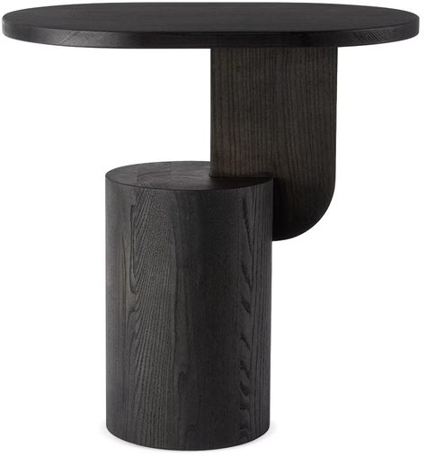 Black Insert Side Table by ferm LIVING | SSENSE Black Marble Side Table, Black Side Table Living Room, Wood Side Table Living Room, Side Table Modern, Stained Table, Black Side Table, Store Design Interior, Club Room, Modern Side Table