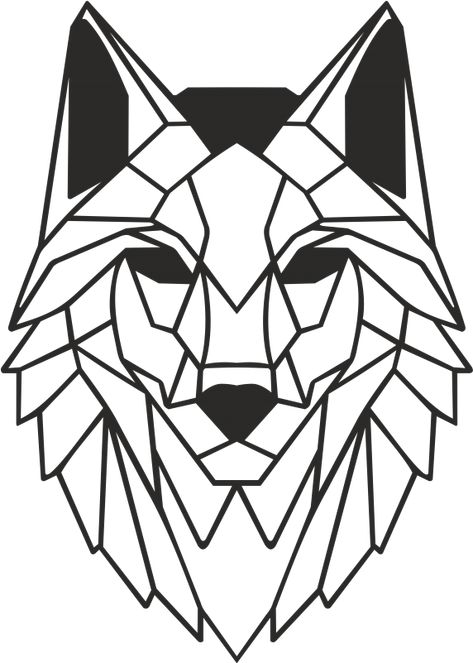 Geometric Wolf Drawing, Wolf Head Drawing, Wolf Png, Wall Art Paint, Wolf Clipart, Geometric Art Animal, Geometric Wolf, Wolf Images, Transparent Clipart