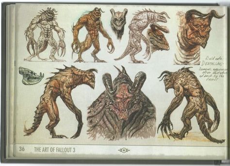 Fallout 3: Deathclaw Fallout Creatures, Wicked Images, Concept Art Books, Fallout 2, Fallout Rpg, Fallout Concept Art, Fallout Game, Fallout Art, Fallout 3