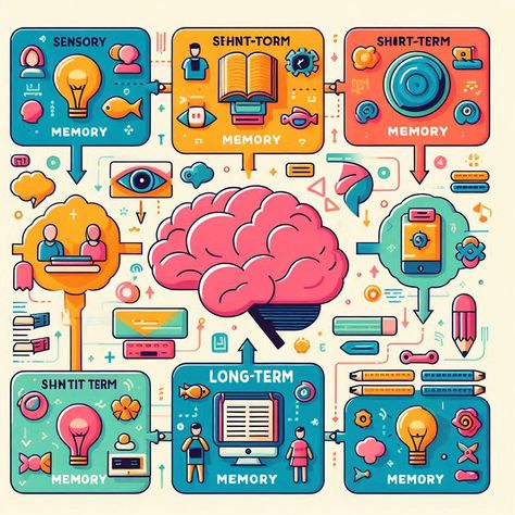 Explore different types of memory: short-term, long-term, sensory, and working memory. Learn their functions and tips to enhance performance Long Term Memory, Episodic Memory, Types Of Memory, Neural Connections, Cerebral Cortex, Problem Solving Strategies, Short Term Memory, Working Memory, Senior Health