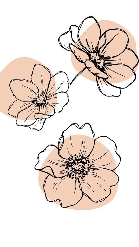 Flower Line Art Painting, Flower Drawing For Journal, Aesthic Flowers Drawing, Journal Flower Design, Flower Drawing Digital Art, Outline Drawing Of Flowers, Flower Aesthetic Journal, A3 Wall Art, Flower Painting Outline