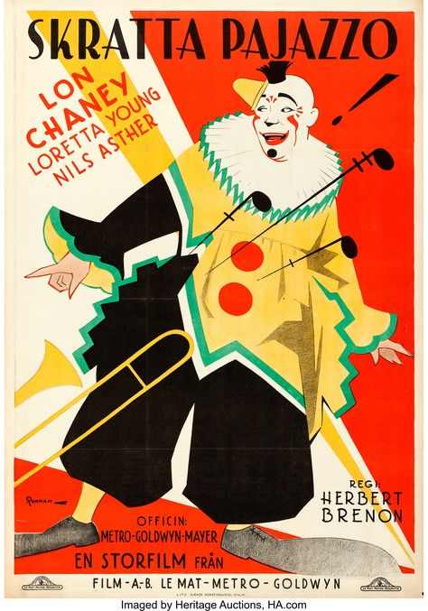 World's Largest Collectibles Auctioneer Circus Graphics, Circus Artwork, Lon Chaney, Loretta Young, Circus Poster, Circus Clown, A Clown, Circus Theme, Vintage Circus