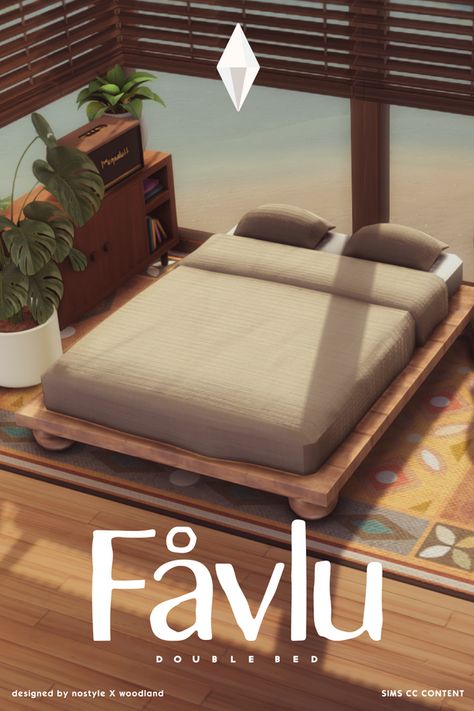 Sims 4 Beds, Furniture Cc, Double Bed Designs, Bed Decoration, The Sims 4 Pc, Sims 4 Bedroom, Cc Furniture, Cc Mods, Sims 4 House Design