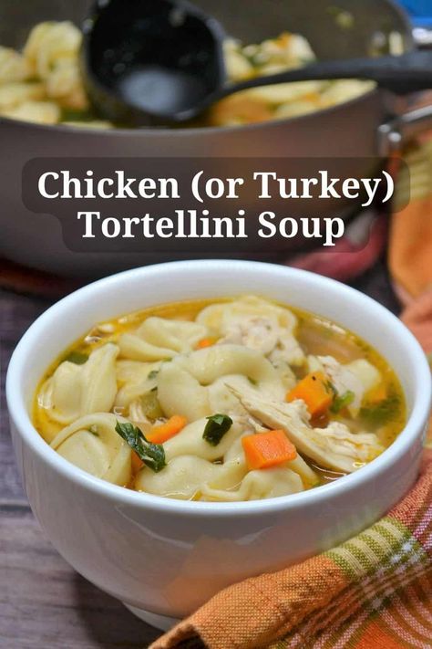 Turkey And Tortellini Recipes, Turkey And Tortellini Soup, Ground Turkey Tortellini Soup, Tortellini Turkey Soup, Tortellini Soup Easy, Turkey Tortellini Soup, Turkey Tortellini, Recipe For Soup, Baked Bone In Chicken