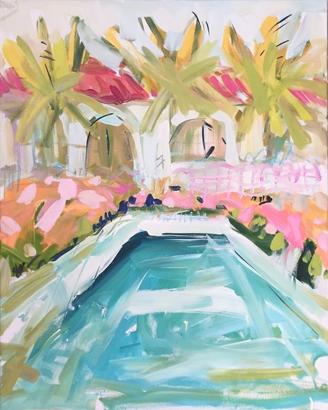 Swimming Pool Print, Pool Print, Framing Canvas, Poolside Cabana, Art Plage, Pool Art, Arte Inspo, Canvas Paper, Beach Art