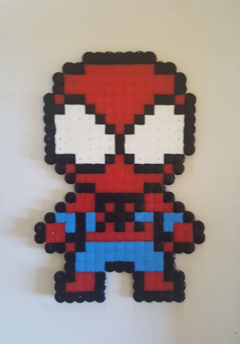 Spider Man Melty Beads, Spider Perler Bead Patterns, Spider Man Pearler Beads, Ikea Pyssla Ideas, Ikea Beads Ideas, Spider Man Perler Beads, Pyssla Ideas Easy, Ikea Pyssla, Beads Craft Kids