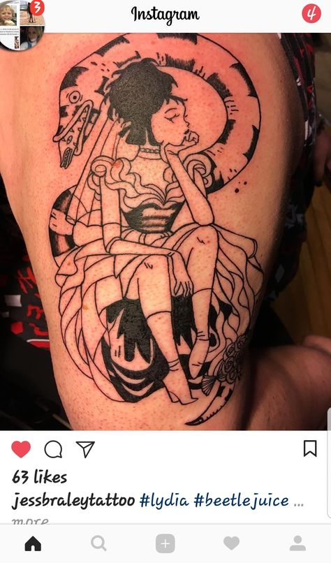 Beetlejuice Lydia tattoo Lydia Deetz Tattoo Ideas, Lydia Deetz Tattoo, Lydia Tattoo, Beetlejuice Tattoo, Beetlejuice Lydia, Juice Tattoo, Lydia Deetz, Beetle Juice, Tattoos Ideas