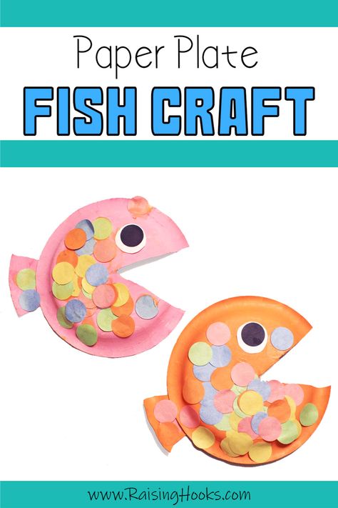 Here's a super cute fish craft made from paper and paper plates! Create colorful fish with paper circles. Themed around The Rainbow Fish book by Marcus Pfister. #fish #homeschool #craftsforkids #kidscrafts #homeschooling #ocean Fish With Paper, Paper Plate Fish Craft, Plate Fish Craft, Rainbow Fish Craft, Rainbow Fish Book, Fish Circle, Rainbow Fish Crafts, Paper Plate Fish, The Rainbow Fish