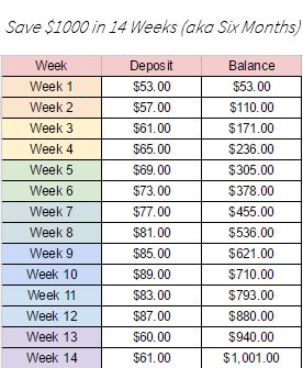 This pin is inspired by a chart by whatmommydoes.com. That chart was also a 6 month $1000 saving plan, however it was more suited for someone getting paid every week. I have recreated that chart for someone getting paid biweekly. I'm excited to give it a try! #budget #saving #money Savings Chart, Saving Plan, Money Savings, Money Saving Plan, Financial Peace, Money Challenge, Budget Planer, Budget Saving, Money Saving Challenge