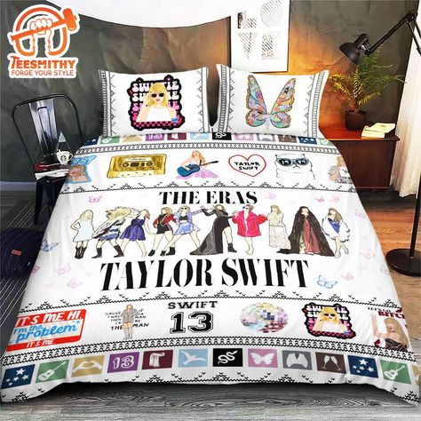 Taylor Swift The Eras Tour Swiftie Taylor’s Version Bedding Set Introducing our Bedding Set, crafted for unparalleled comfort and style. Made from premium materials, it includes a soft duvet cover, coordinating pillowcases, and a fitted sheet. With a range of designs and sizes, our bedding sets effortlessly elevate any bedroom decor. Transform your space into a cozy sanctuary with our luxurious Bedding Set, where comfort meets elegance. Tailored for the trendsetting individual inspired by: Violet Room, Taylor Swift Jokes, Apple Watch Bands Fashion, Photos Of Taylor Swift, Taylor Swift Speak Now, Taylor Swift Music, Taylor Swift The Eras Tour, Taylor S, Duvet Bedding Sets