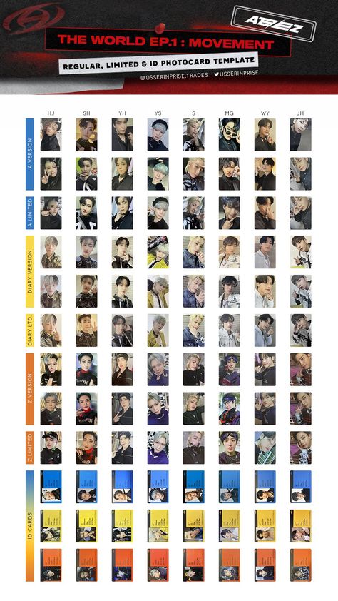 Ateez Ep 1 Movement, Ateez The World Ep 1 Movement, Ateez The World Movement Photocards, Ateez The World Ep 1 Movement Photocards, Seonghwa Template, Ateez Pc Template, Ateez The World Movement, Ateez Photocard Template, Ateez Template