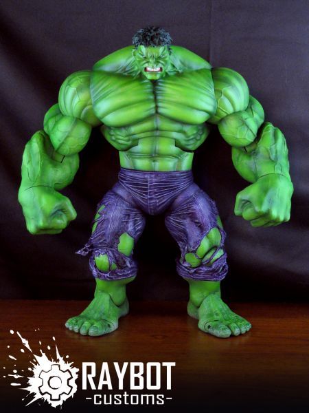 This one was done for a guy I know, and it took forever!  Anyways, it was his recipe (that I unfortunately can't take credit for) and I'd always wanted to do a good Pitt-to-Hulk conversion. Getting fists and forearms suitably matched onto there was always the big hangup, and I did end up sculpting a large amount of the forearms and whatnot myself so keep it all flowing smoothly. Also resculpted al. . . Juggernaut Marvel, Immortal Hulk Art, The Incredible Hulk 1978, Hulk Action Figure, Chibi Marvel, Wonder Man, Hulk Art, Marvel Action Figures, Hulk Marvel