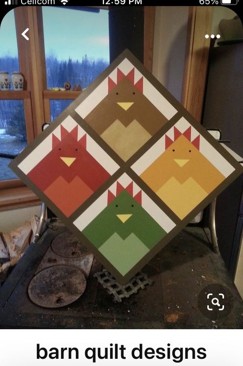 Chicken Barn Quilt, Storm At Sea Quilt, Chicken Barn, Chicken Quilt, Sea Quilt, Barn Signs, Painted Barn Quilts, Farm Quilt, Barn Quilt Designs