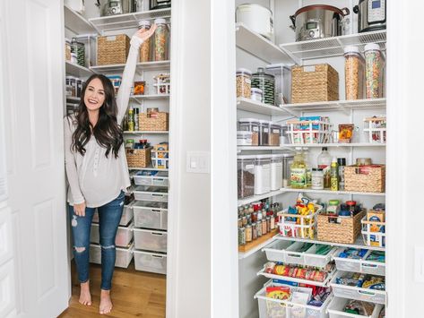 Pantry Remodel + Organization Elfa Pantry Ideas, Elfa Pantry, Bamboo Spice Rack, Diy Pantry Organization, Beautiful Pantry, House Pantry, Elfa Shelving, Organization Pantry, Utility Closet