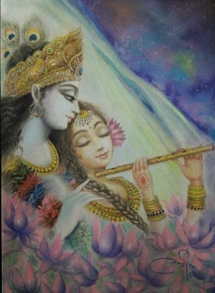 Krishna Sakhi, Krishna Bhakti, Krishna Lila, Art And Creativity, Little Krishna, Moon Art Print, Vedic Art, Krishna Janmashtami, Krishna Radha Painting